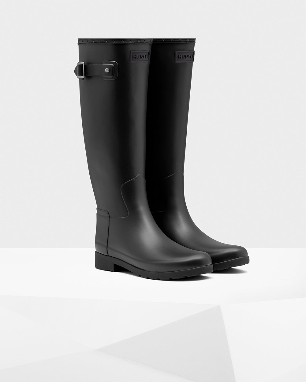 Bottes Hautes de Pluie Hunter Refined Slim Fit Femme Noir DIOZAFS-04